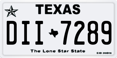 TX license plate DII7289