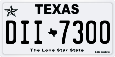 TX license plate DII7300