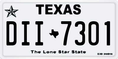TX license plate DII7301