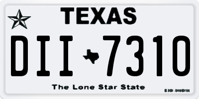 TX license plate DII7310