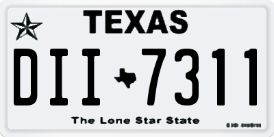 TX license plate DII7311