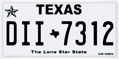 TX license plate DII7312