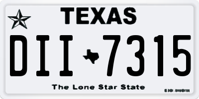 TX license plate DII7315