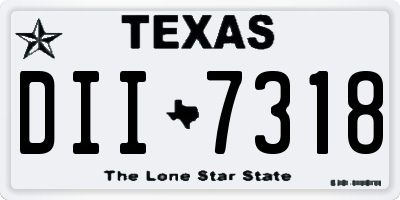TX license plate DII7318