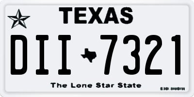 TX license plate DII7321