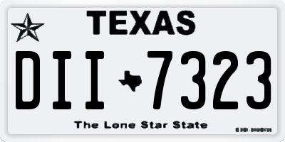 TX license plate DII7323