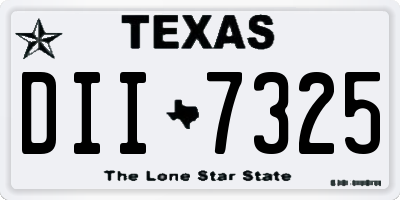 TX license plate DII7325