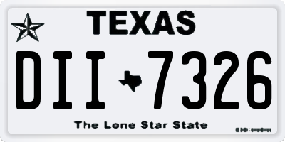 TX license plate DII7326