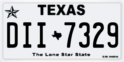TX license plate DII7329