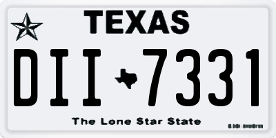 TX license plate DII7331