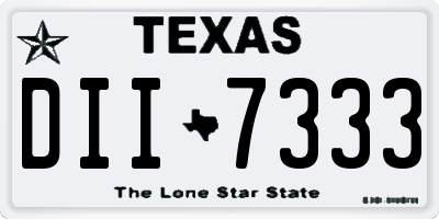 TX license plate DII7333