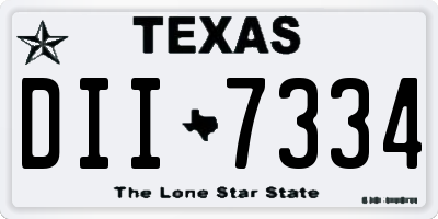 TX license plate DII7334