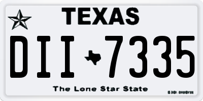 TX license plate DII7335