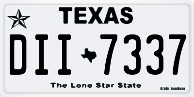 TX license plate DII7337