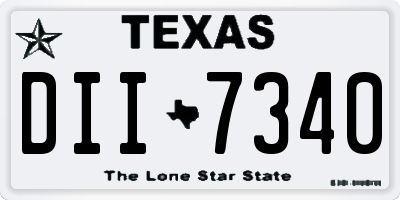 TX license plate DII7340