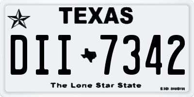 TX license plate DII7342