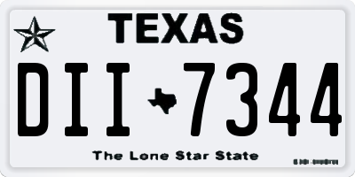 TX license plate DII7344