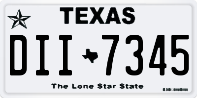 TX license plate DII7345