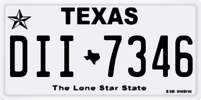 TX license plate DII7346