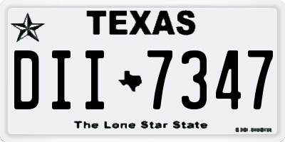 TX license plate DII7347