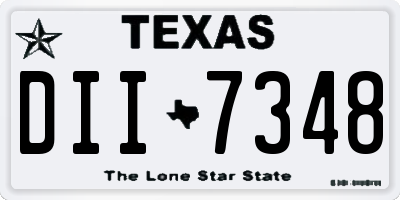 TX license plate DII7348