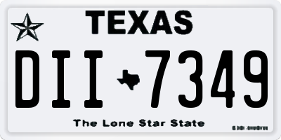 TX license plate DII7349