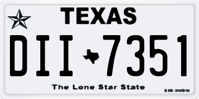 TX license plate DII7351
