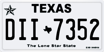 TX license plate DII7352