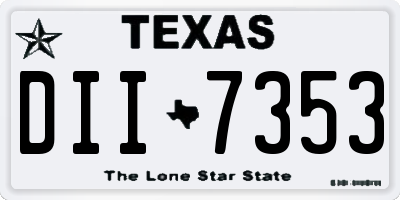 TX license plate DII7353