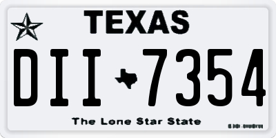 TX license plate DII7354