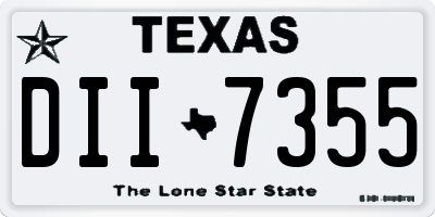 TX license plate DII7355