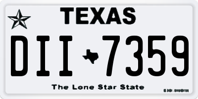 TX license plate DII7359