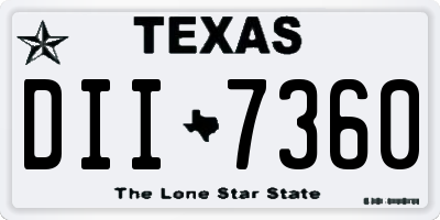 TX license plate DII7360