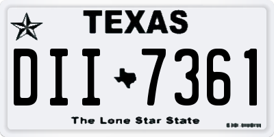TX license plate DII7361