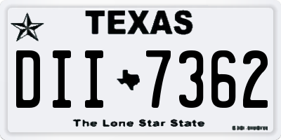 TX license plate DII7362