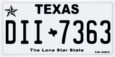 TX license plate DII7363