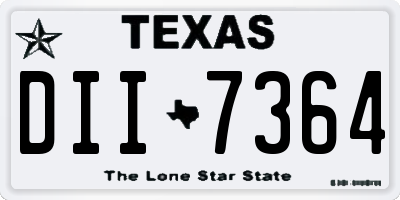 TX license plate DII7364