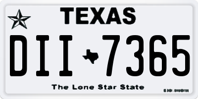 TX license plate DII7365
