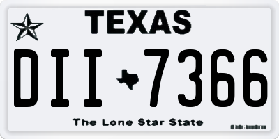 TX license plate DII7366