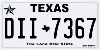 TX license plate DII7367