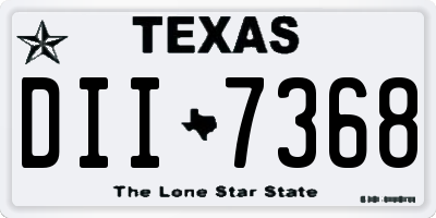TX license plate DII7368