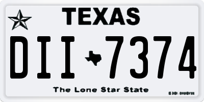 TX license plate DII7374