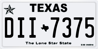 TX license plate DII7375