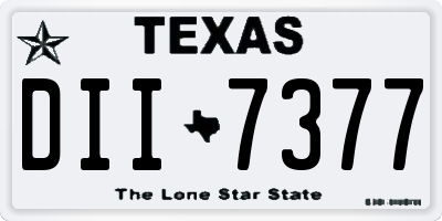 TX license plate DII7377