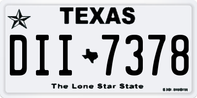 TX license plate DII7378