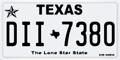 TX license plate DII7380