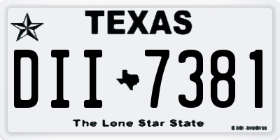 TX license plate DII7381