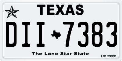 TX license plate DII7383