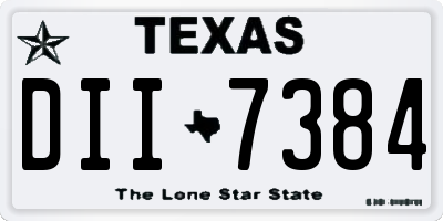 TX license plate DII7384