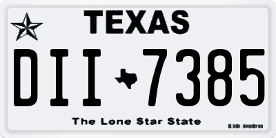 TX license plate DII7385